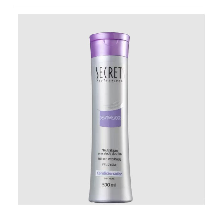 Blonde Hair Purple Shampoo - Yellow Neutralizing Conditioner for Bleached & Highlighted Hair (300ml) - Secrets - Perfect for Salon & Home Use to Remove Brassiness & Maintain Cool Tones