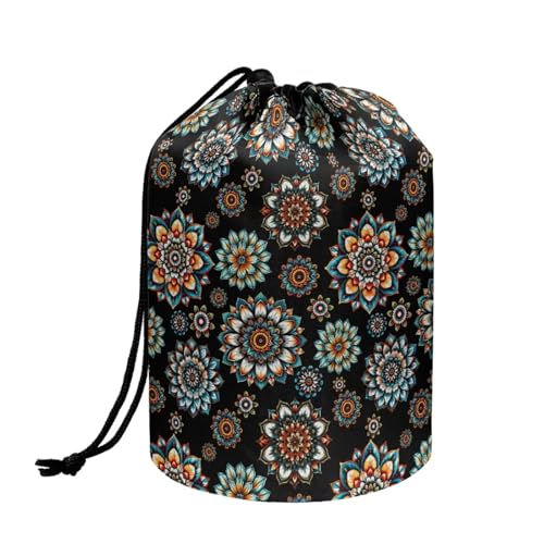 Bohemian Flower Blue Black