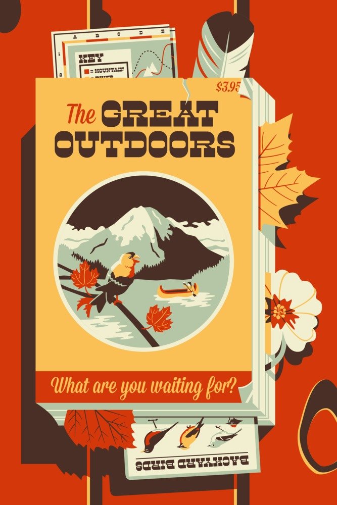 Signed 24x36 Camping 85496 Art Print - Vintage Outdoor Wall Decor Poster for Home, Office & Cabin - Perfect for Nature Lovers & Adventure Enthusiasts