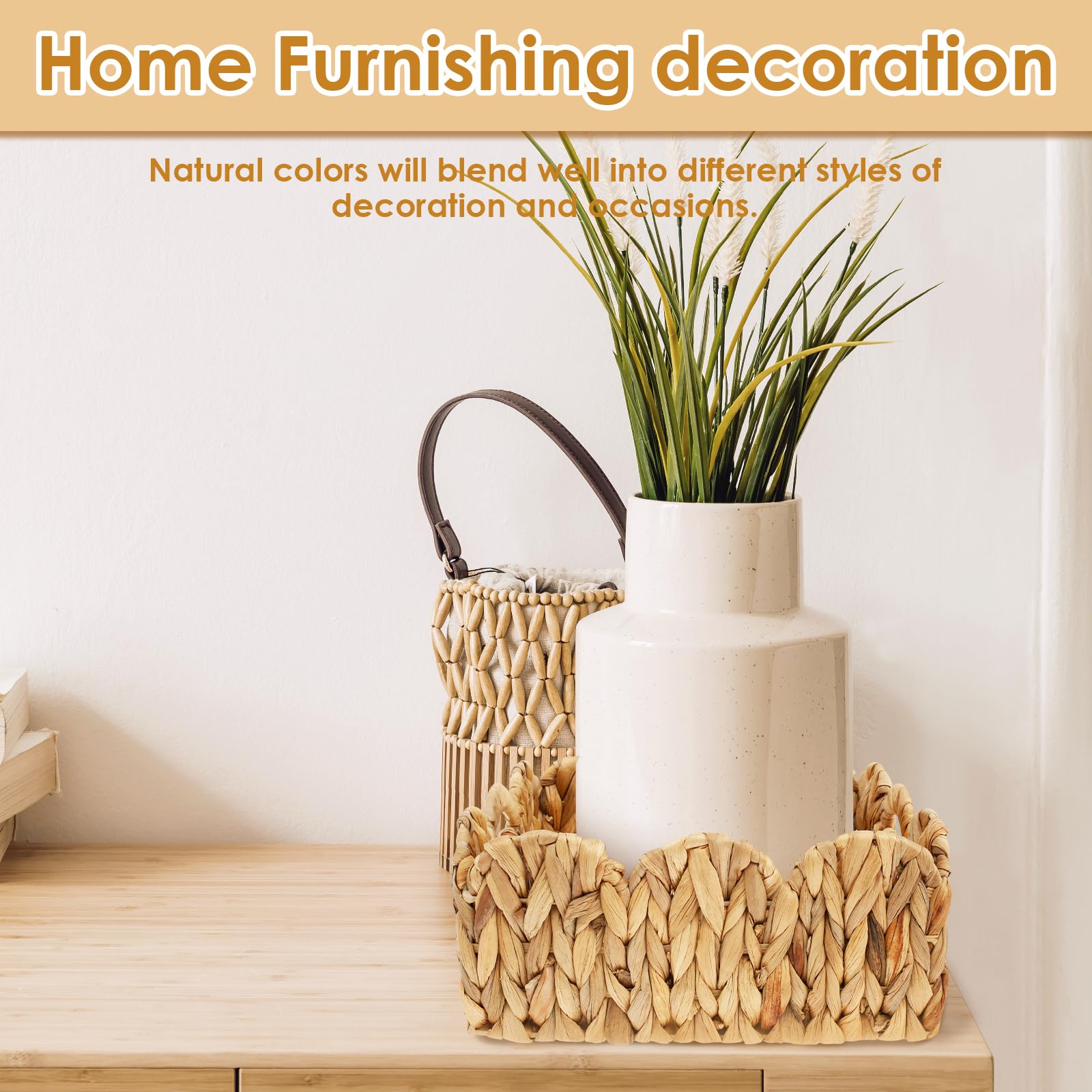 2-Pack Handwoven Woven Storage Baskets with Handles - Natural Rattan Nursery & Home Organization Bins - 15L Capacity for Bedroom, Living Room, Baby Room Storage - Perfect for Toys, Blankets & Clothes Organization