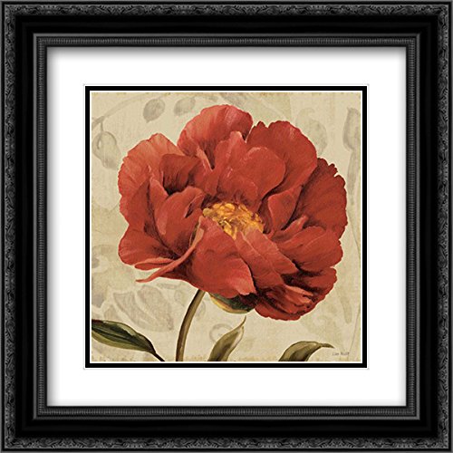 Floral Romance II - 15x15 Black Ornate Framed & Double Matted Museum Art Print by Lisa Audit | Perfect for Living Room, Bedroom & Office Wall Decor