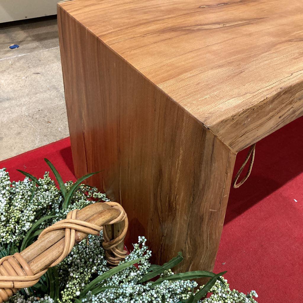Custom Live Edge Sycamore Wood Waterfall Bench - Handcrafted Coffee Table & Bench for Living Room, Patio, or Garden - Rustic Wooden Furniture for Home Decor