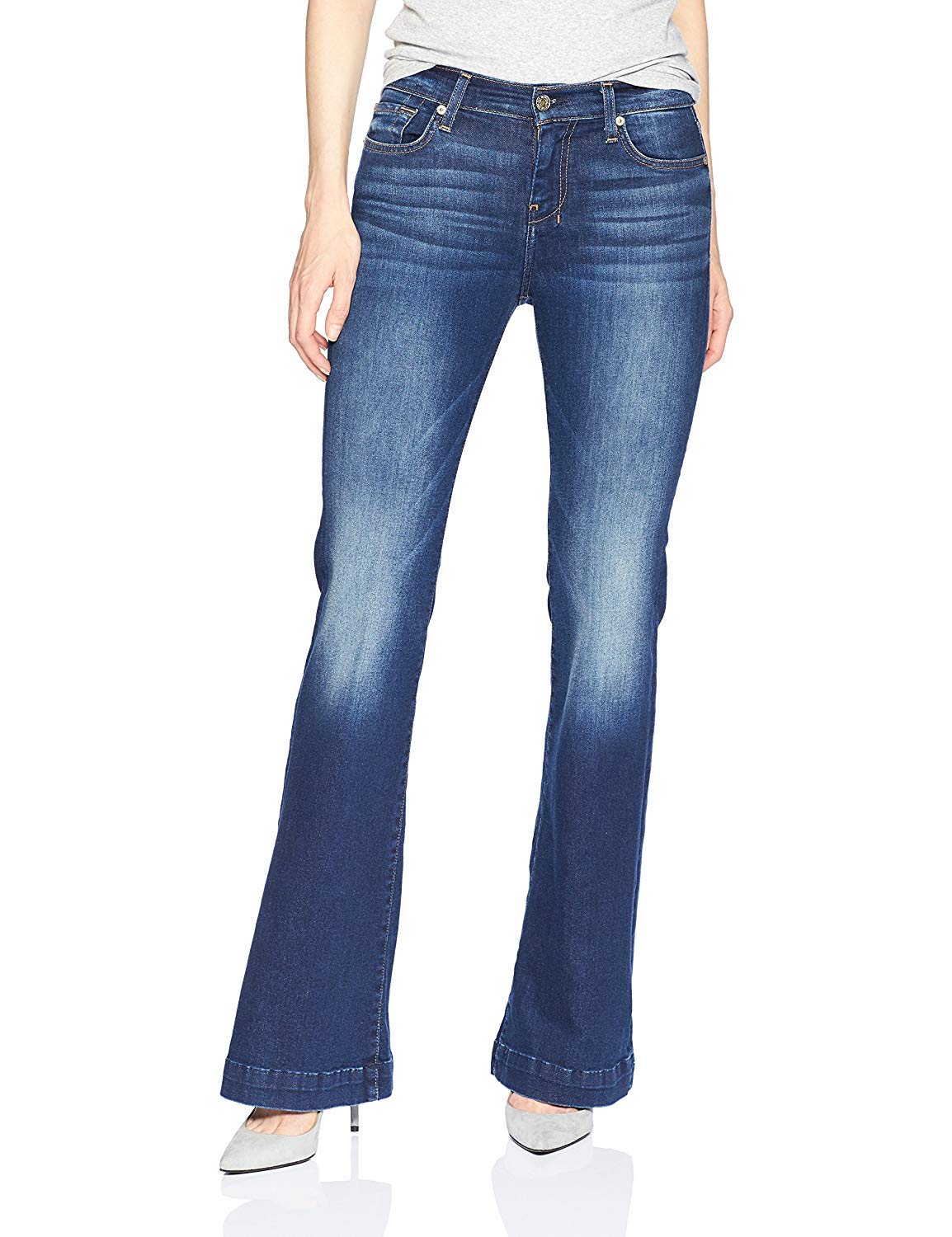 7 For All Mankind Women's Flare Wide Leg Jeans - High Waisted Stretch Denim Pants for Casual & Boho Style | Perfect for Everyday Wear, Date Night & Office Outfits