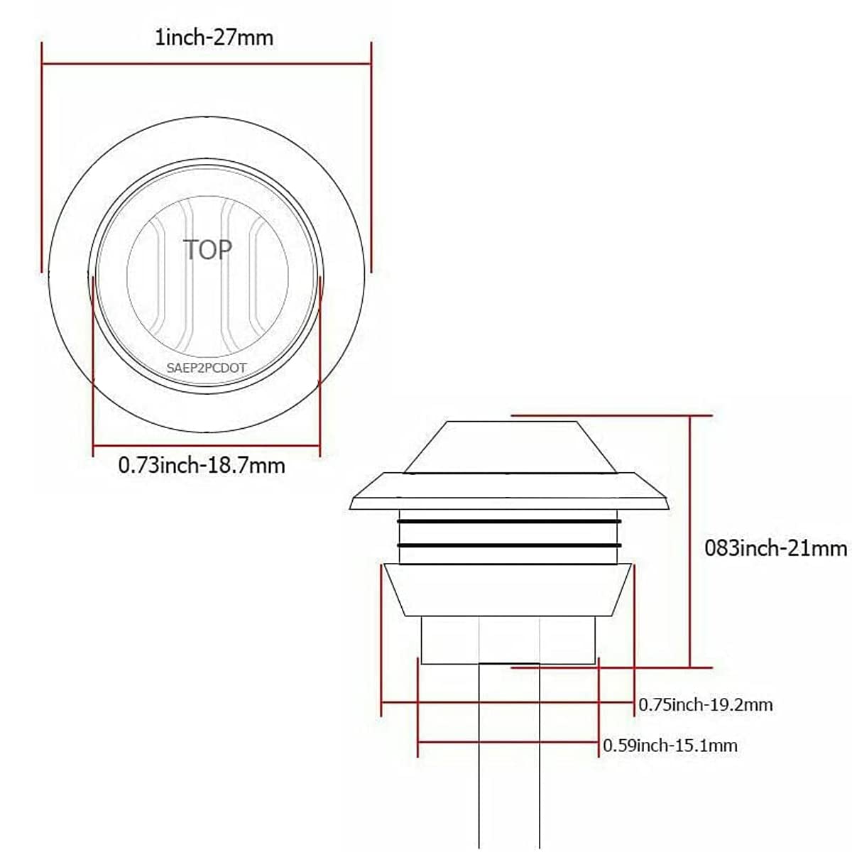 10PCS Sealed Waterproof White 3/4