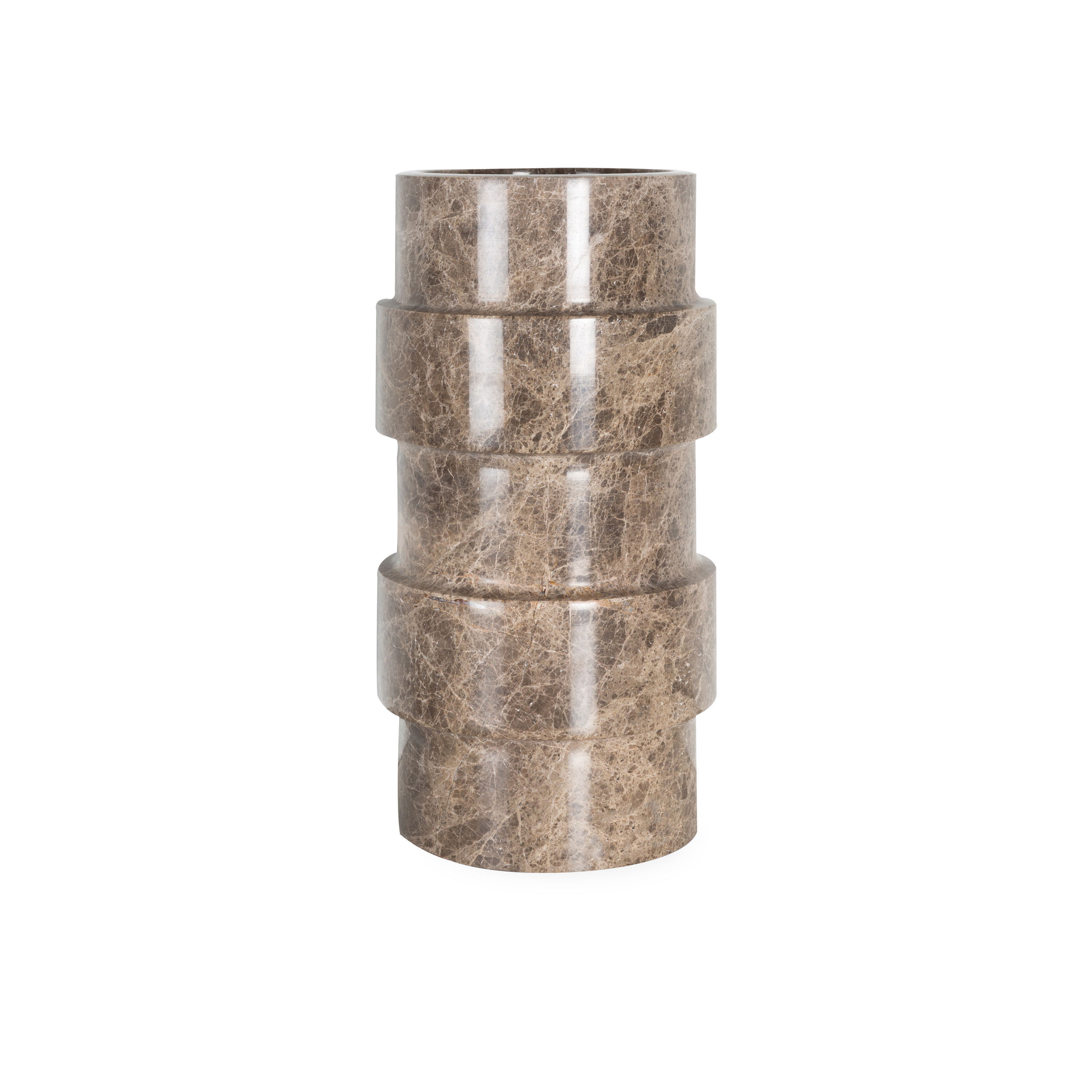Elegant Marble Ridged Vase - Modern Home Decor Centerpiece for Dining Table, Living Room & Wedding Decor