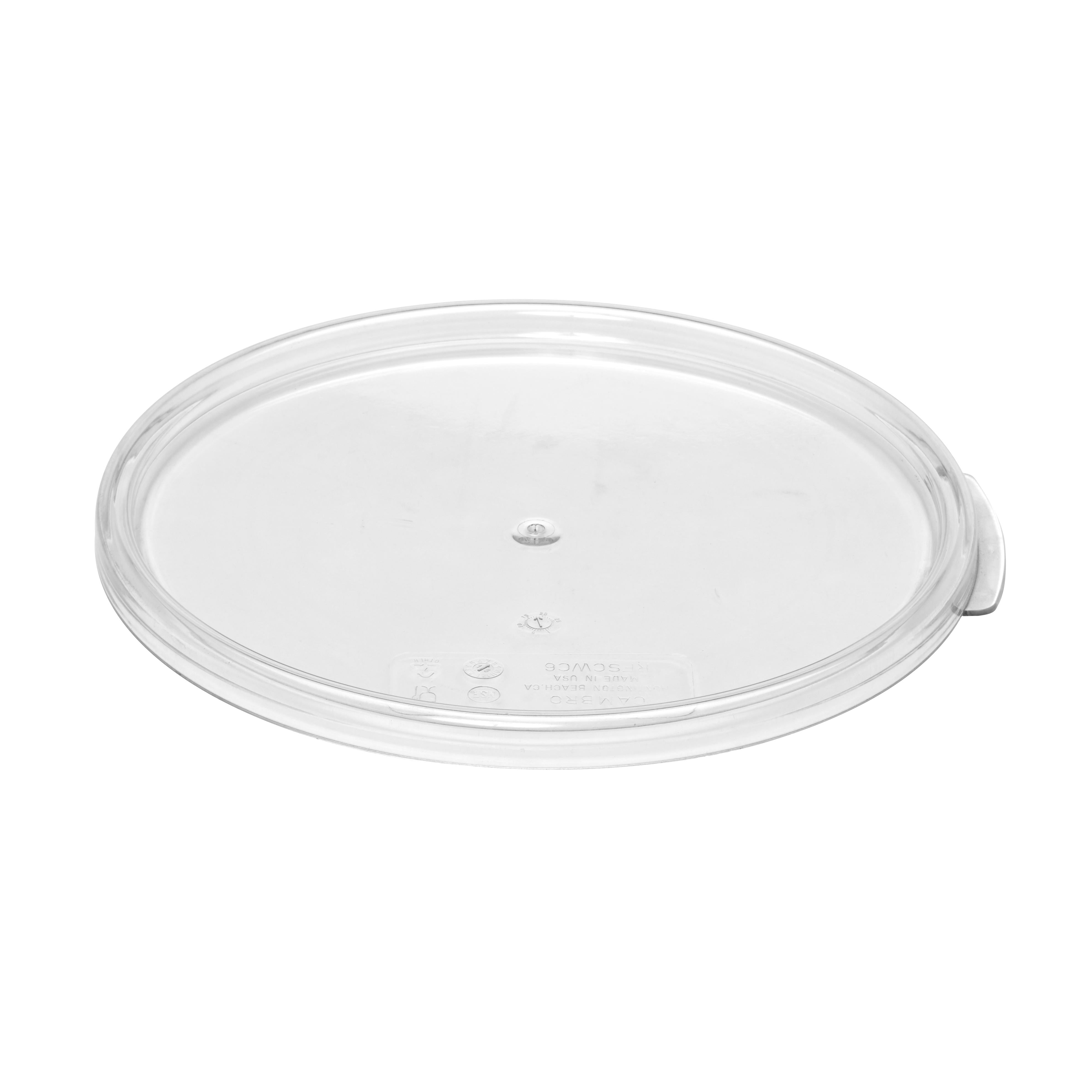 Cambro RFSCWC6 Round Food Storage Container Cover - Fits 6 & 8 Quart Containers | Durable Lid for Commercial & Home Kitchen Use | Perfect for Meal Prep, Leftovers & Bulk Food Storage
