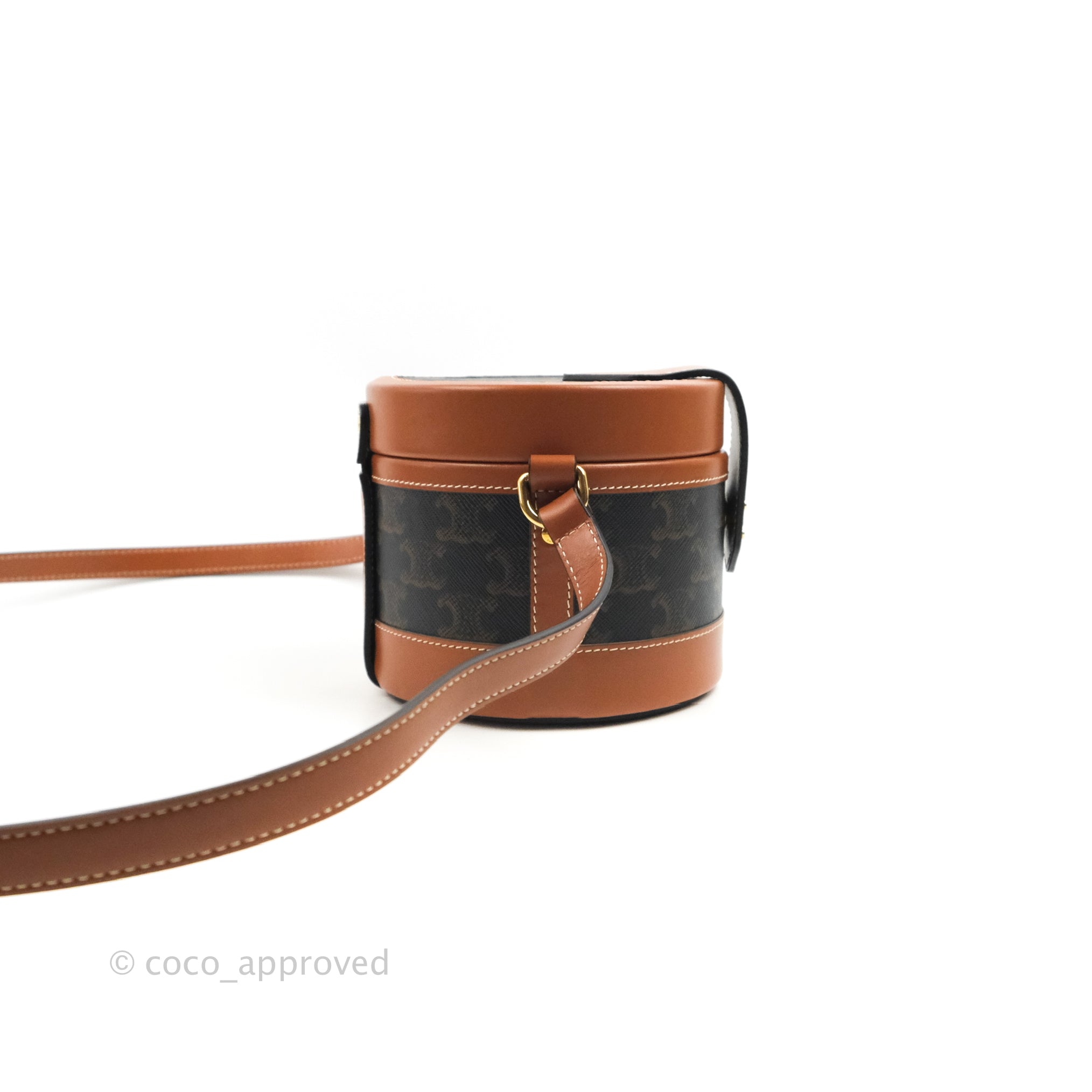 Celine Small Tambour Triomphe Canvas Shoulder Bag - Luxury Designer Handbag for Women | Perfect for Work, Travel & Everyday Use