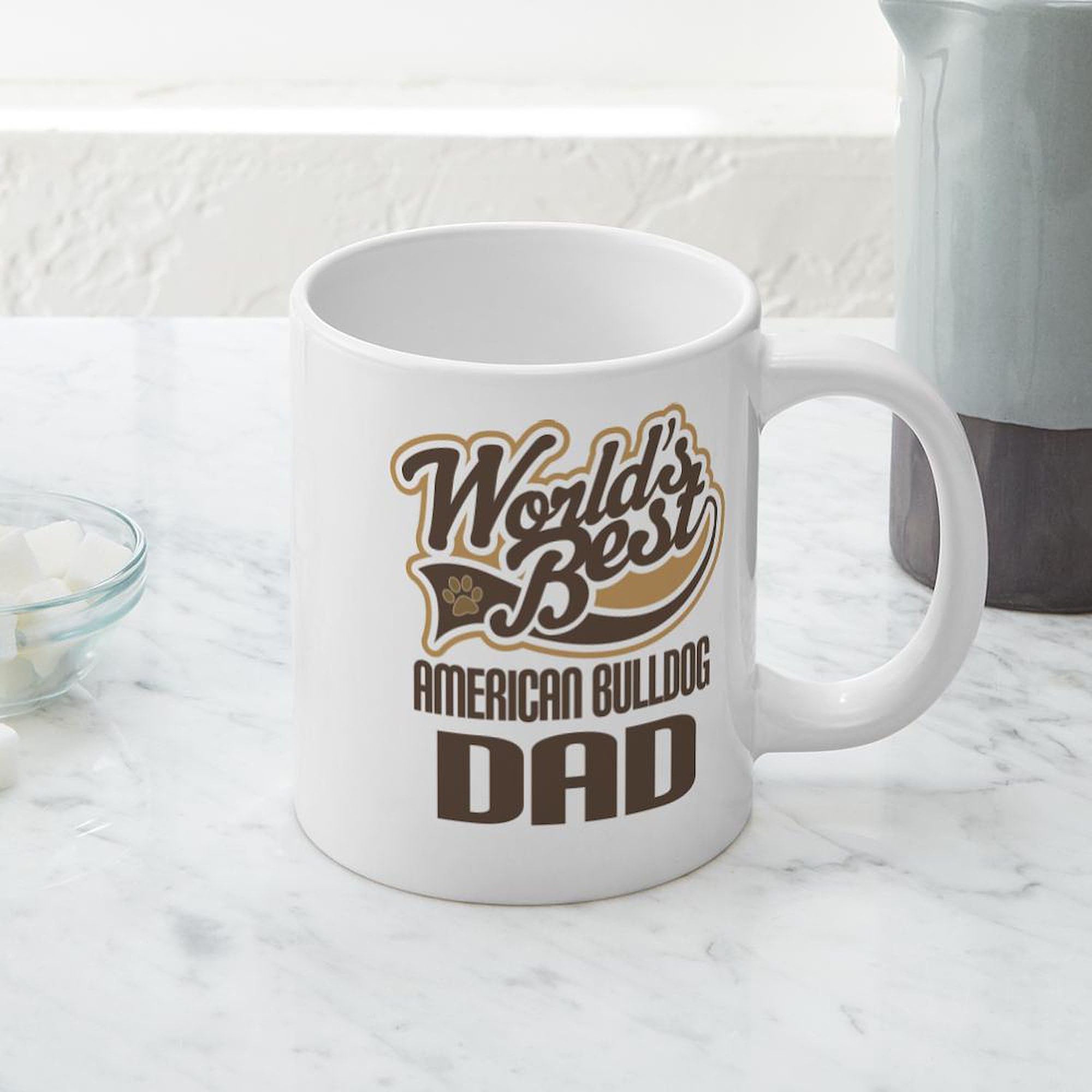 American Bulldog Dad Coffee Mug - 20 oz Large Ceramic Mega Mug for Tea, Hot Chocolate & Coffee - Perfect Gift for Bulldog Lovers & Father's Day