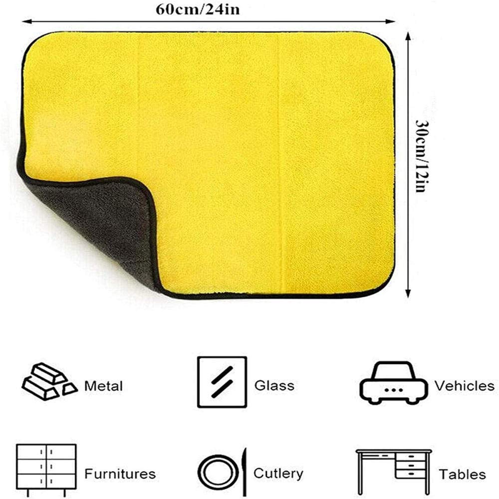 Premium 4-Pack Double-Sided Microfiber Cleaning Towels - Super Absorbent Car Wash Cloths, Dust & Buffing Towels for Cars, Pets & Household Cleaning - Ultra Soft & Lint-Free for Streak-Free Shine