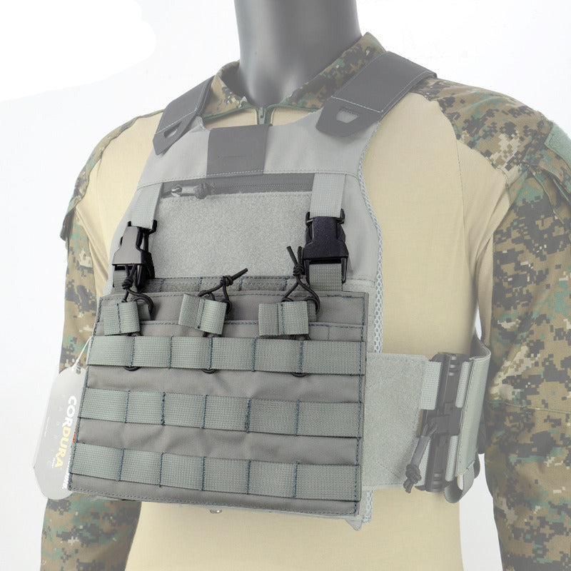 Tactical MOLLE Front Flap Vest - Triple Panel Military Chest Rig for Outdoor Hunting, Airsoft & Survival Gear - Perfect for Tactical Missions & Adventure Sports