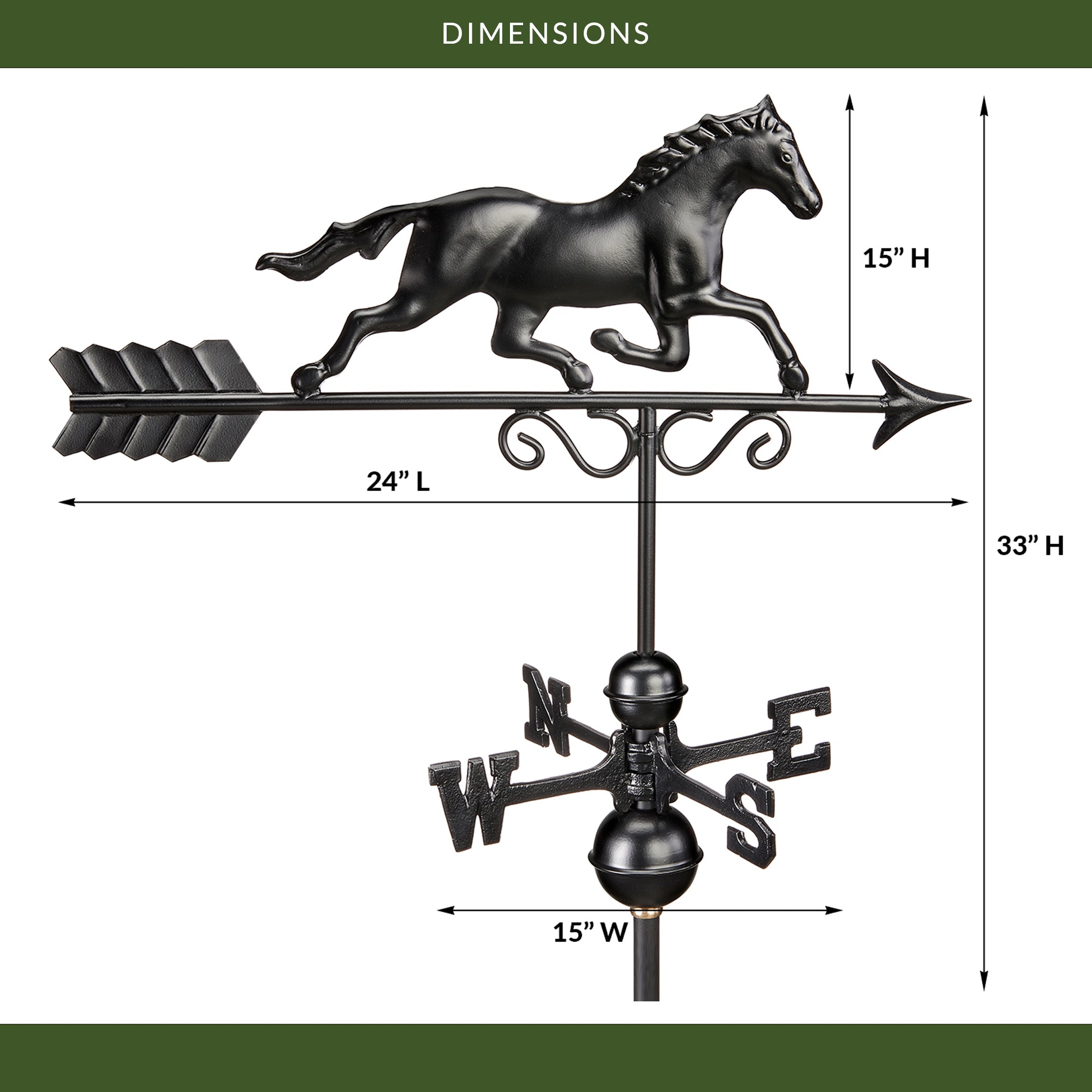 Black Aluminum Galloping Horse Statue - Elegant Home & Office Decor for Modern Spaces | Perfect for Bookshelf, Desk, or Gift Idea