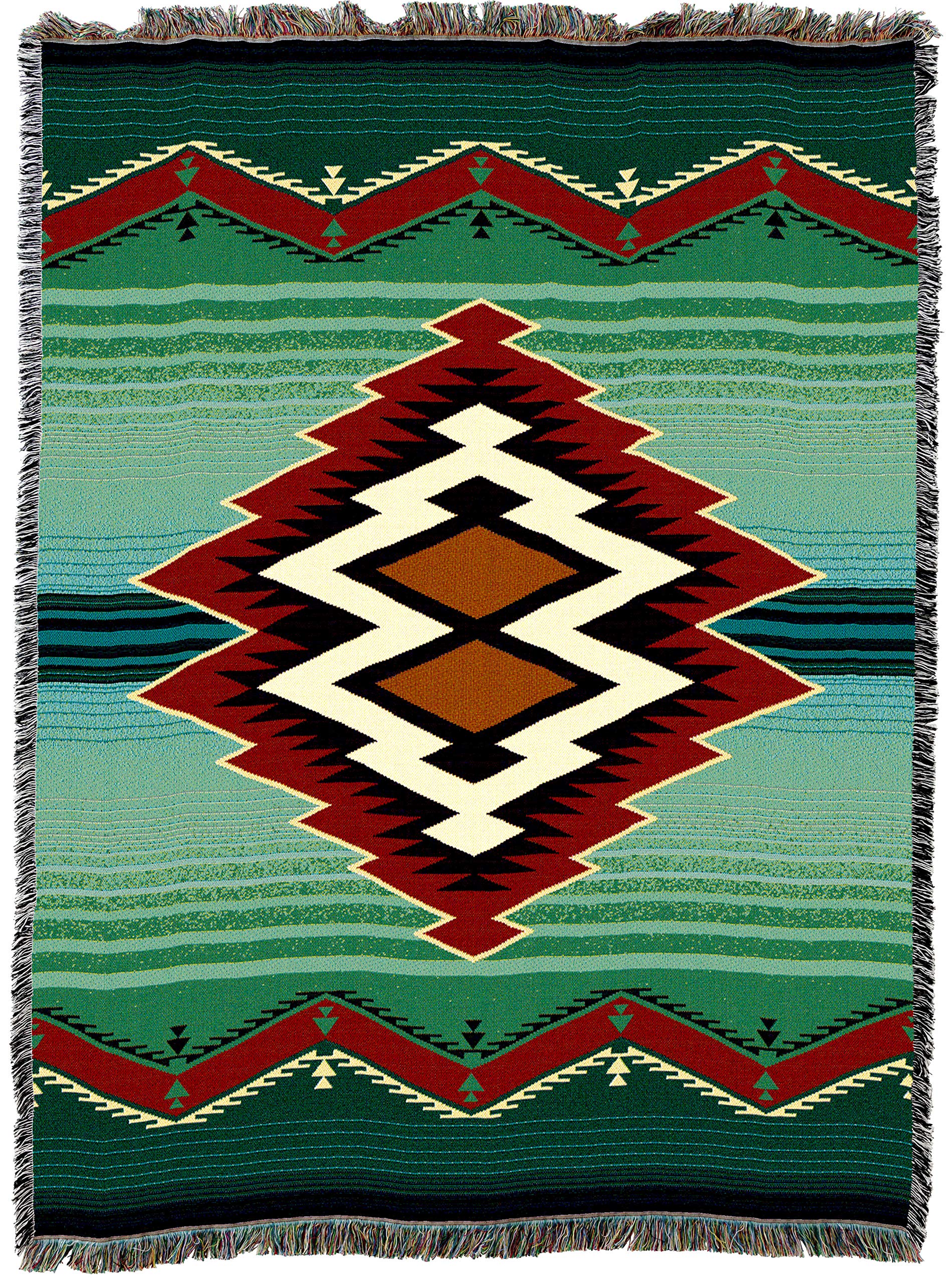 Pure Country Weavers Turak Cotton Woven Blanket - Southwest Native American Inspired Throw - 72x54 Inches - Handmade in USA | Perfect for Sofa, Bed & Home Decor Gift