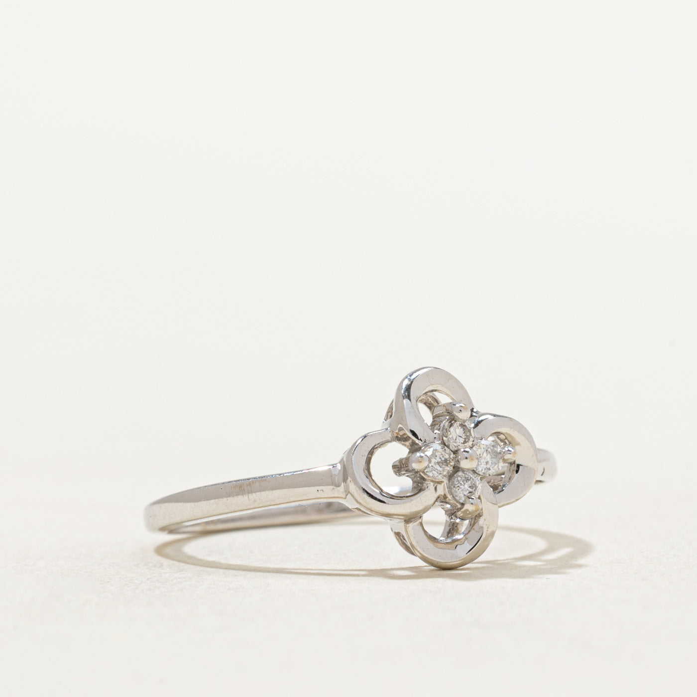 0.05ctw Four Stone Diamond Cluster Ring - Size 7 | Elegant Wedding Band, Anniversary Gift & Everyday Jewelry for Women