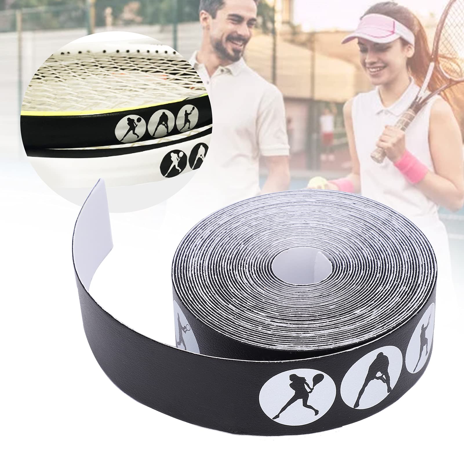 Premium Tennis Racket Head Protection Tape - 5m/16.4ft PU Frame Guard for Racquet, Anti-Scratch & Durable Head Tape - Perfect for Tennis, Badminton & Squash Racket Protection During Practice & Matches