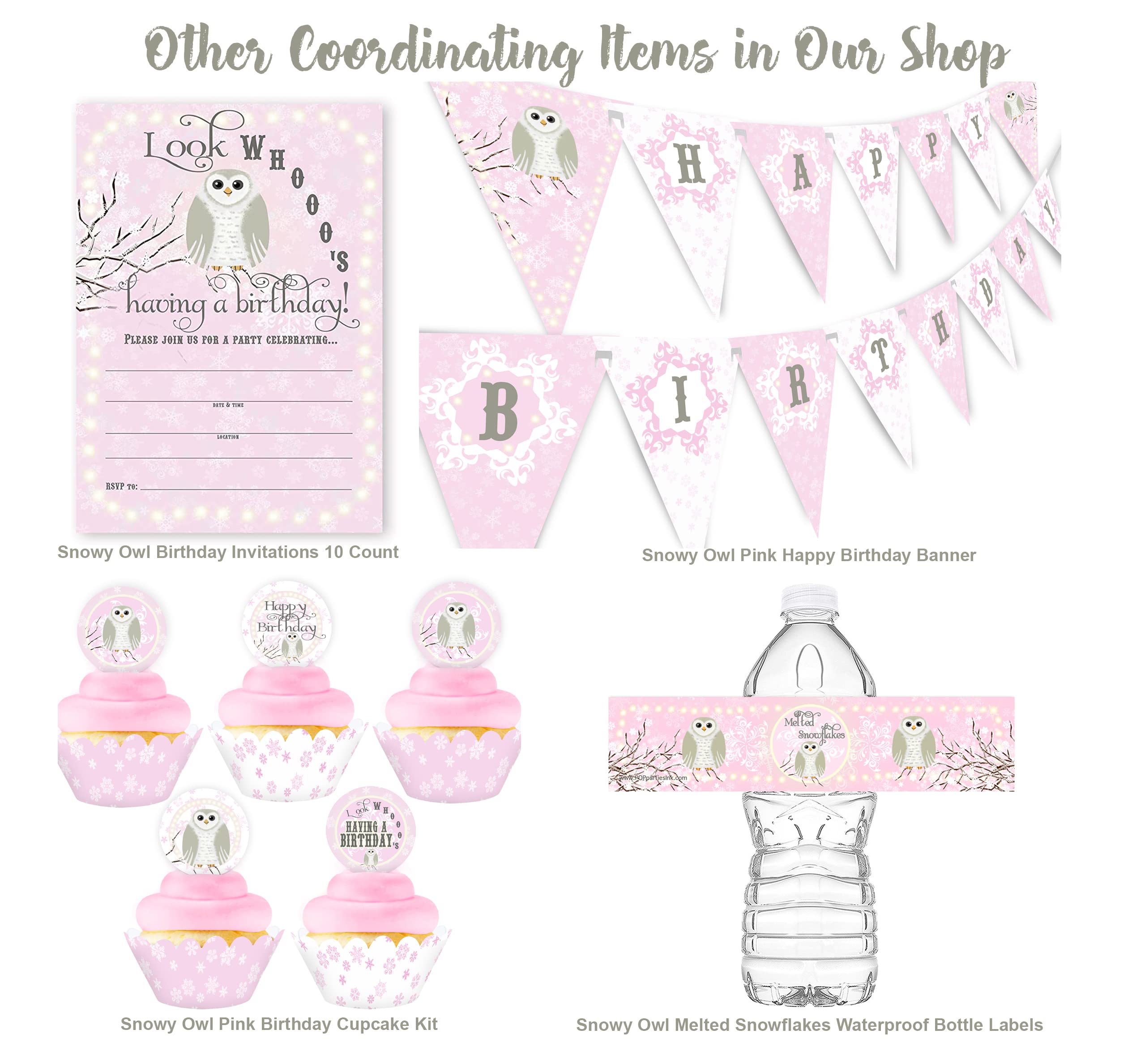 Snowy Owl Cupcake Toppers and Wrappers Set - 24pcs Winter Baby Shower Decorations - Blue Owl Theme Party Supplies for Baby Showers, Birthdays & Winter Celebrations