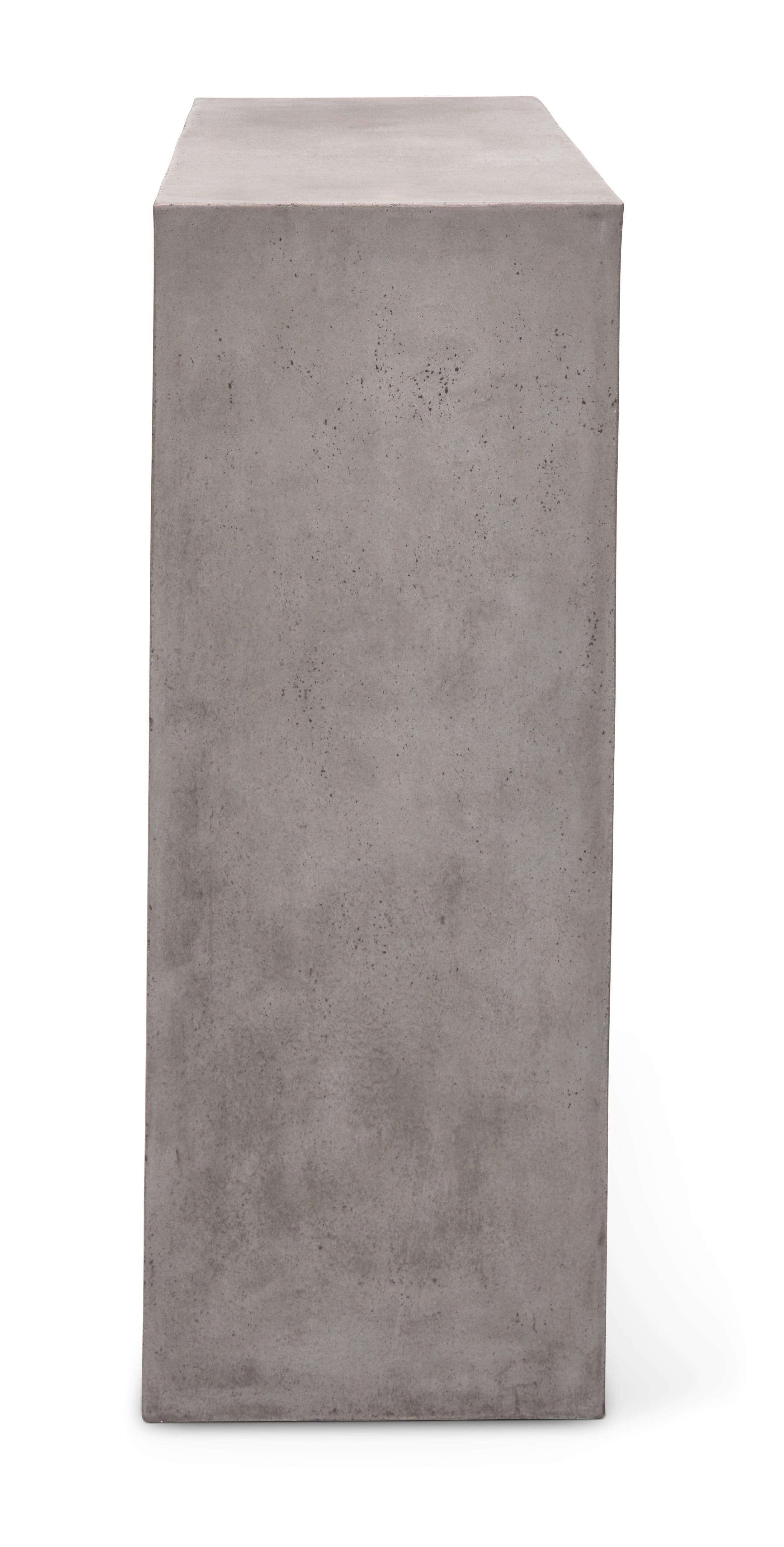 Avva Outdoor Concrete Console Side Table - Modern Patio & Garden Accent Table for Poolside, Deck, or Porch Decor