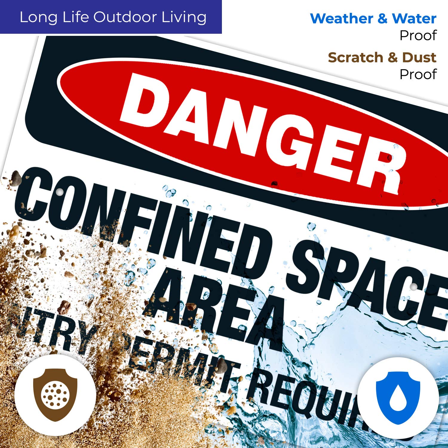 Danger Confined Space Area Entry Permit Required Sign - OSHA Compliant 18x24 Inch Rust-Free Aluminum Safety Sign | Fade Resistant for Indoor & Outdoor Use | Made in USA | Perfect for Construction Sites, Warehouses & Industrial Facilities