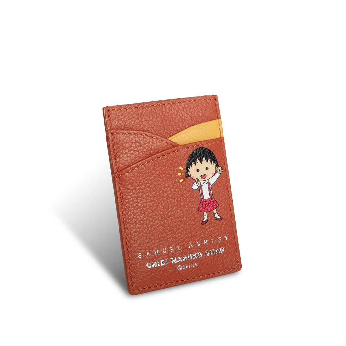 Samuel Ashley x Chibi Maruko Chan Genuine Leather Wallet Card Holder - Slim RFID Blocking Minimalist Design for Everyday Carry, Travel & Gift Giving