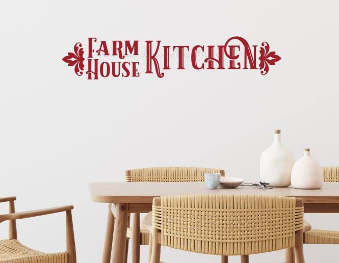 Farmhouse Kitchen Wall Decals - Inspirational Vinyl Wall Art for Kitchen & Dining Room Decor - Matte Finish Quote Decals (36”x7