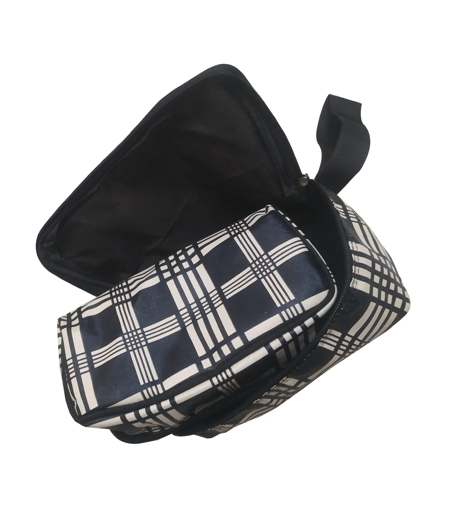 Multipurpose Travel Organizer - Waterproof Toiletry & Makeup Bag with Zipper, Perfect for Shaving Kit, Cosmetic Storage, Stationery Case (Black, 24