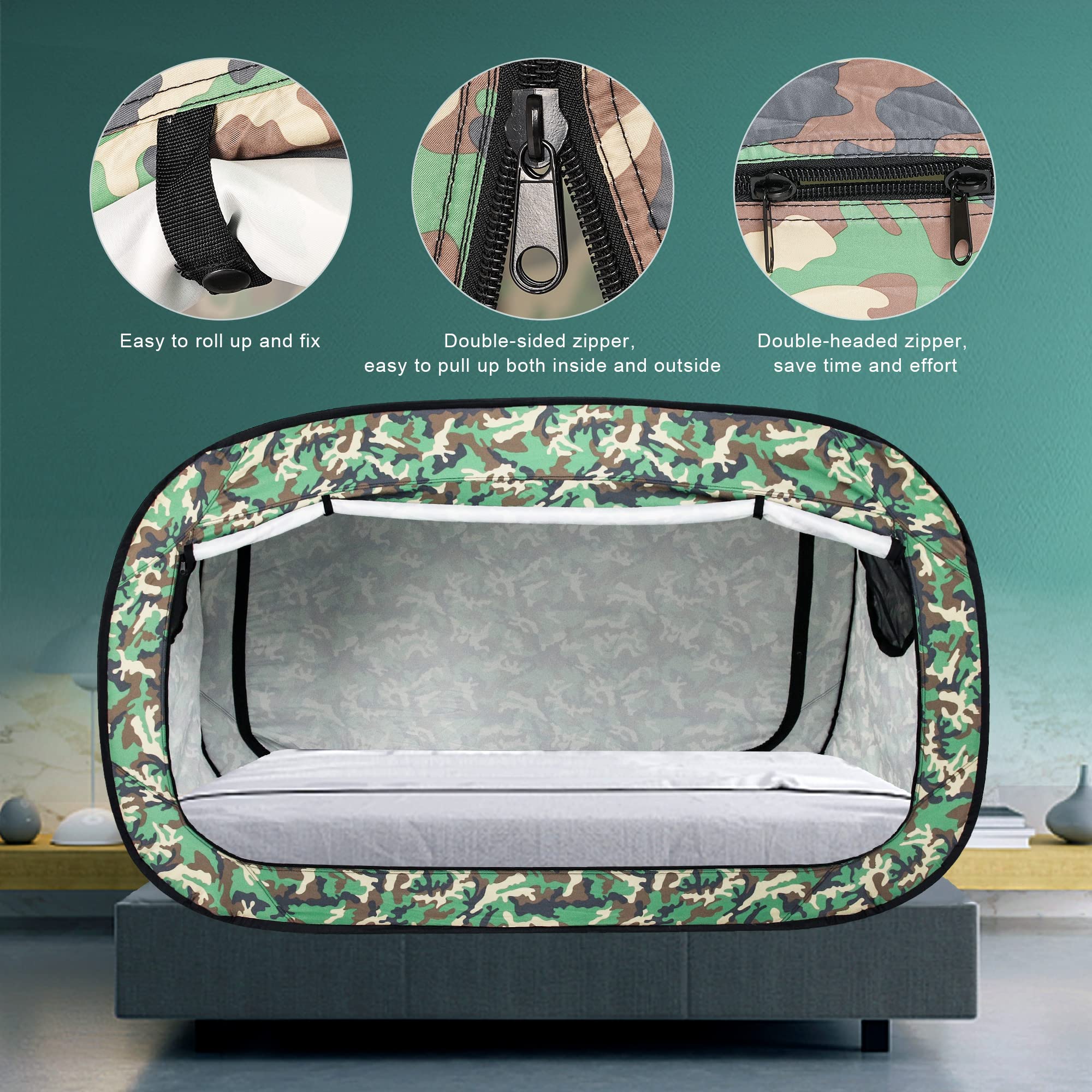 Portable Bed Tent Canopy for Kids & Adults - Breathable Indoor Sleeping Tent with 2 Doors, Private Space for Bedroom, Camping & Nap Time