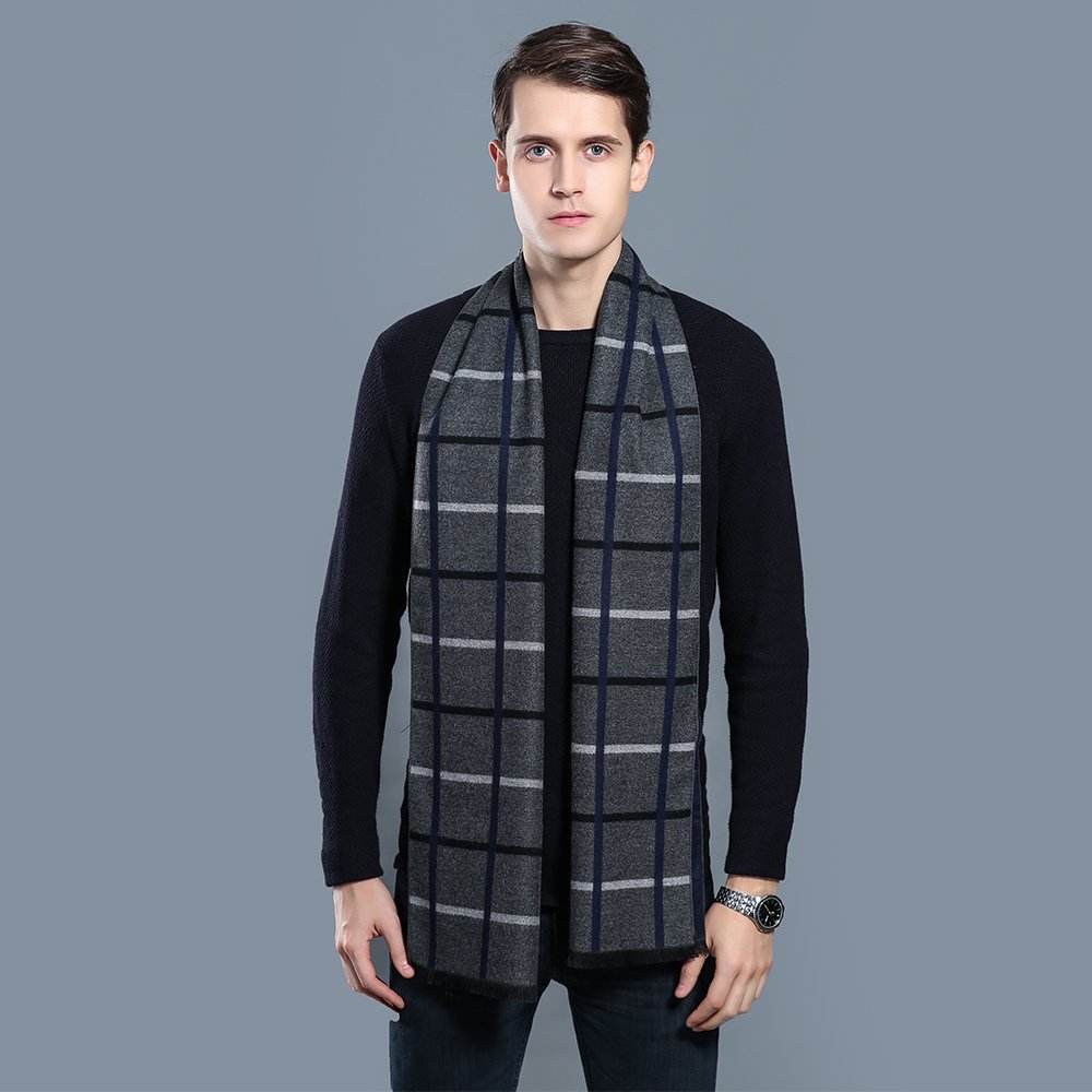 OHAYOMI Men's Winter Scarf - Soft & Warm Fashionable Formal Scarves for Men - Perfect for Office, Business, and Cold Weather Outfits