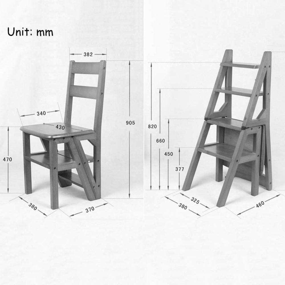 4-Step Wooden Folding Step Stool for Home - Multifunctional Safety Ladder Stool for Indoor Use, Kitchen, Bathroom & Storage