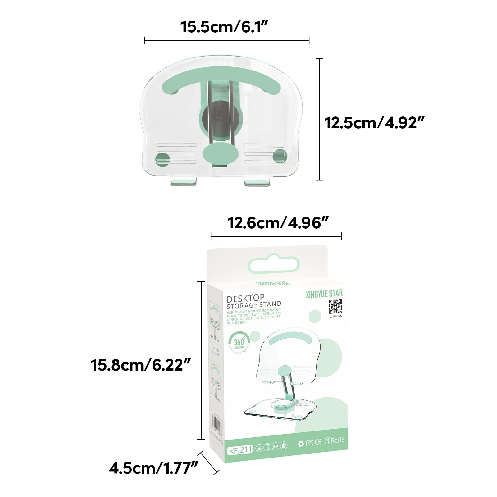 Rotating Phone and Tablet Stand Holder - Sturdy Acrylic Bracket for 4.7-13 Inch Devices, Perfect for Office Desk, Bed, Sofa & Car Use - Stable Viewing Stand for iPhone, iPad, Samsung & More
