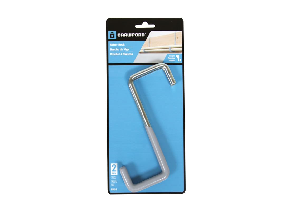Lehigh Group RH26-6 Heavy Duty Rafter Hooks - Set of 2 for Garage Storage, Loft Organization & Outdoor Gear Hanging - Durable Steel Construction for Secure Hanging