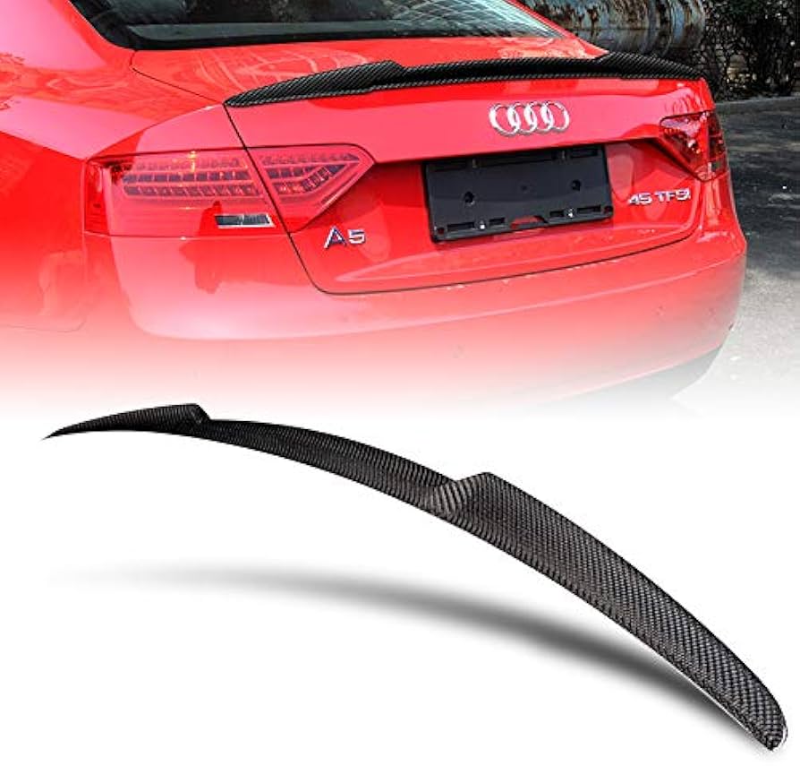 2018-2024 Audi B9 A5/S5/RS5 Coupe V-Style Trunk Spoiler - Glossy Black Painted Rear Wing Lip - Perfect for Street Racing & Car Shows