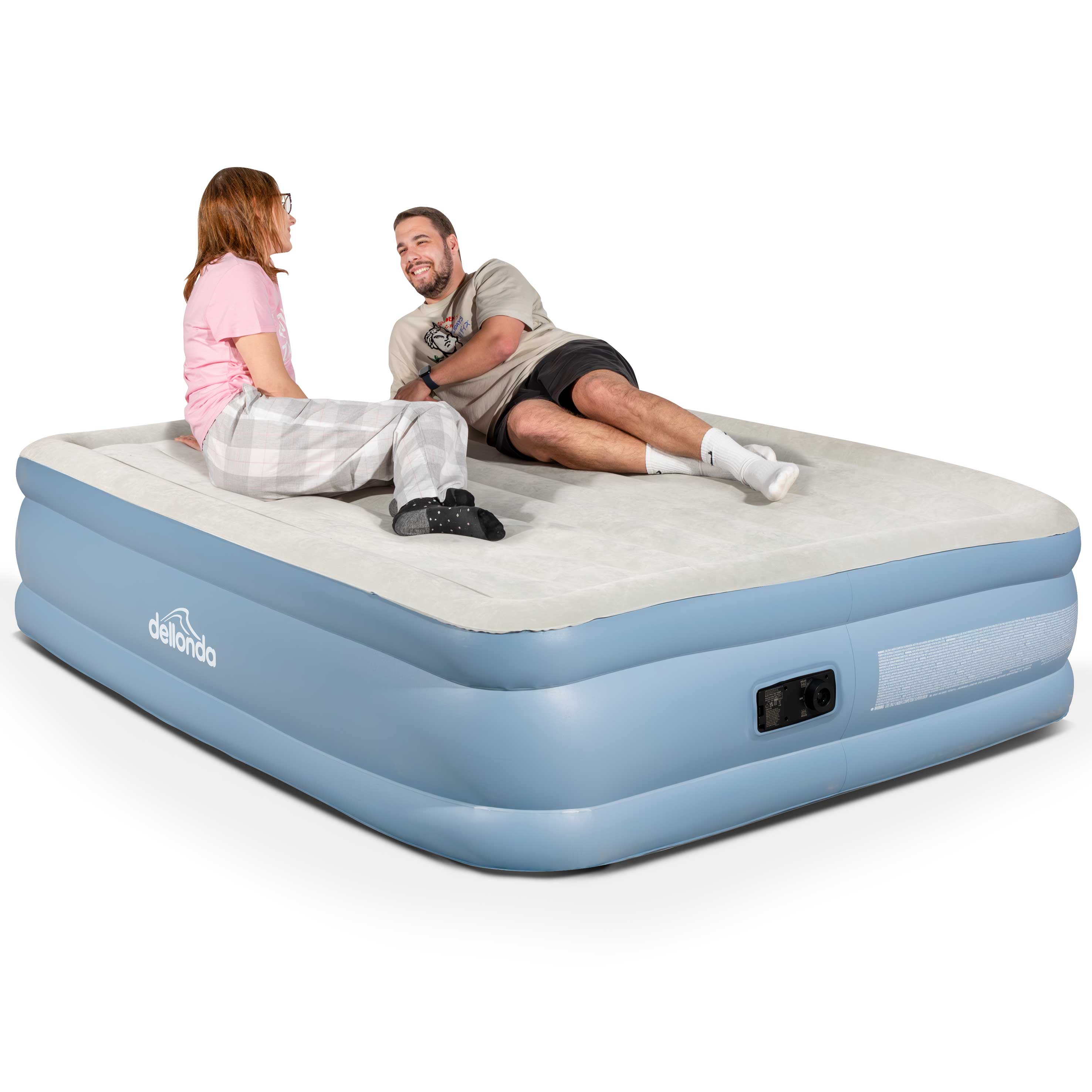 Queen Size Elevated Air Mattress with Built-In Electric Pump & Carry Bag - Portable, Comfortable for Camping, Guest Beds & Home Use - DL147
