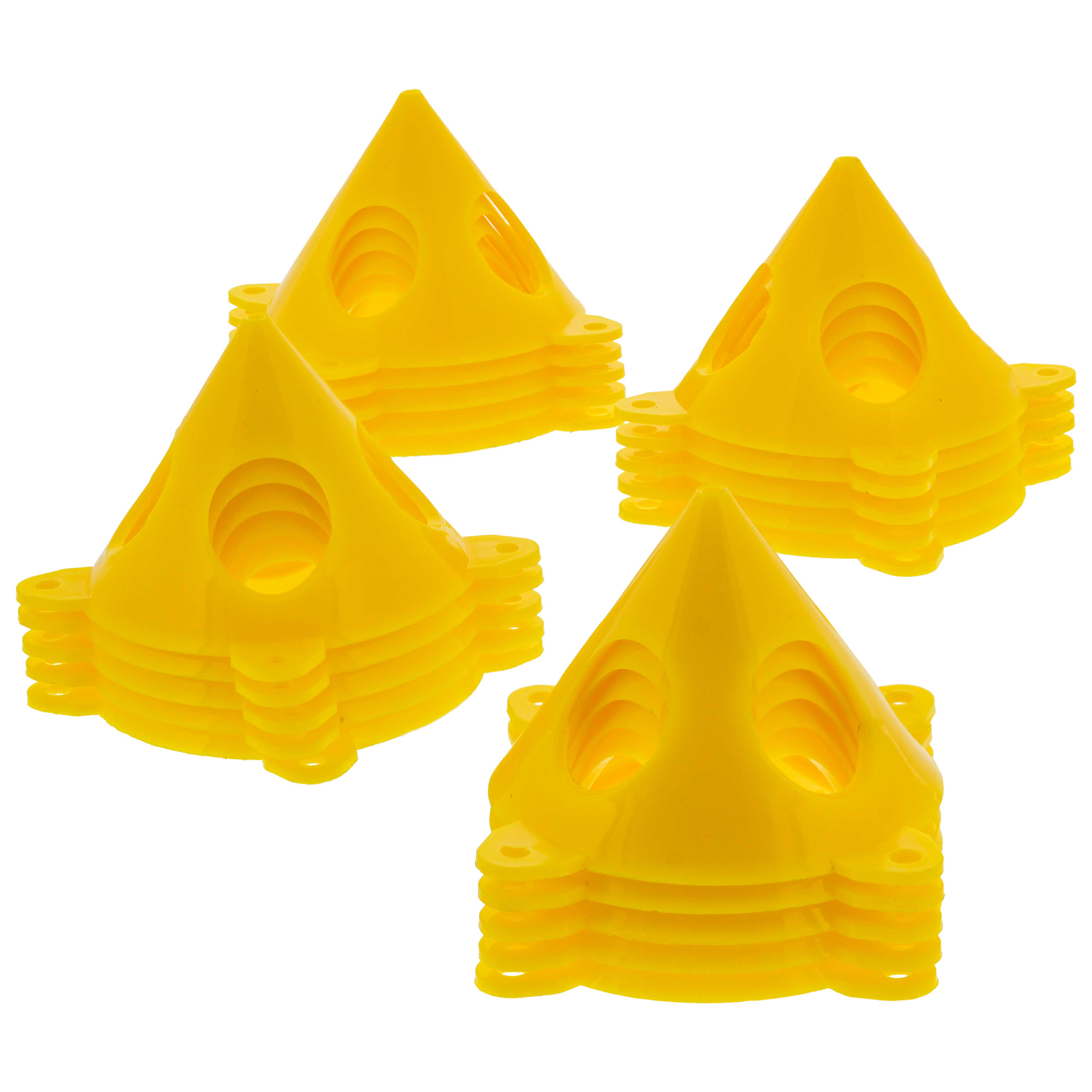 Yellow Cone Canvas and Cabinet Door Risers - Acrylic & Epoxy Pouring Paint Support Stands (20 Pack) - Perfect for DIY Art Projects, Cabinet Installation, and Crafting Workspaces