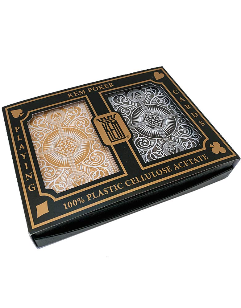 Premium KEM Arrow Jumbo Index Playing Cards - Professional Poker Size, Washable Plastic Cards for Casino Games, Poker Nights & Magic Tricks