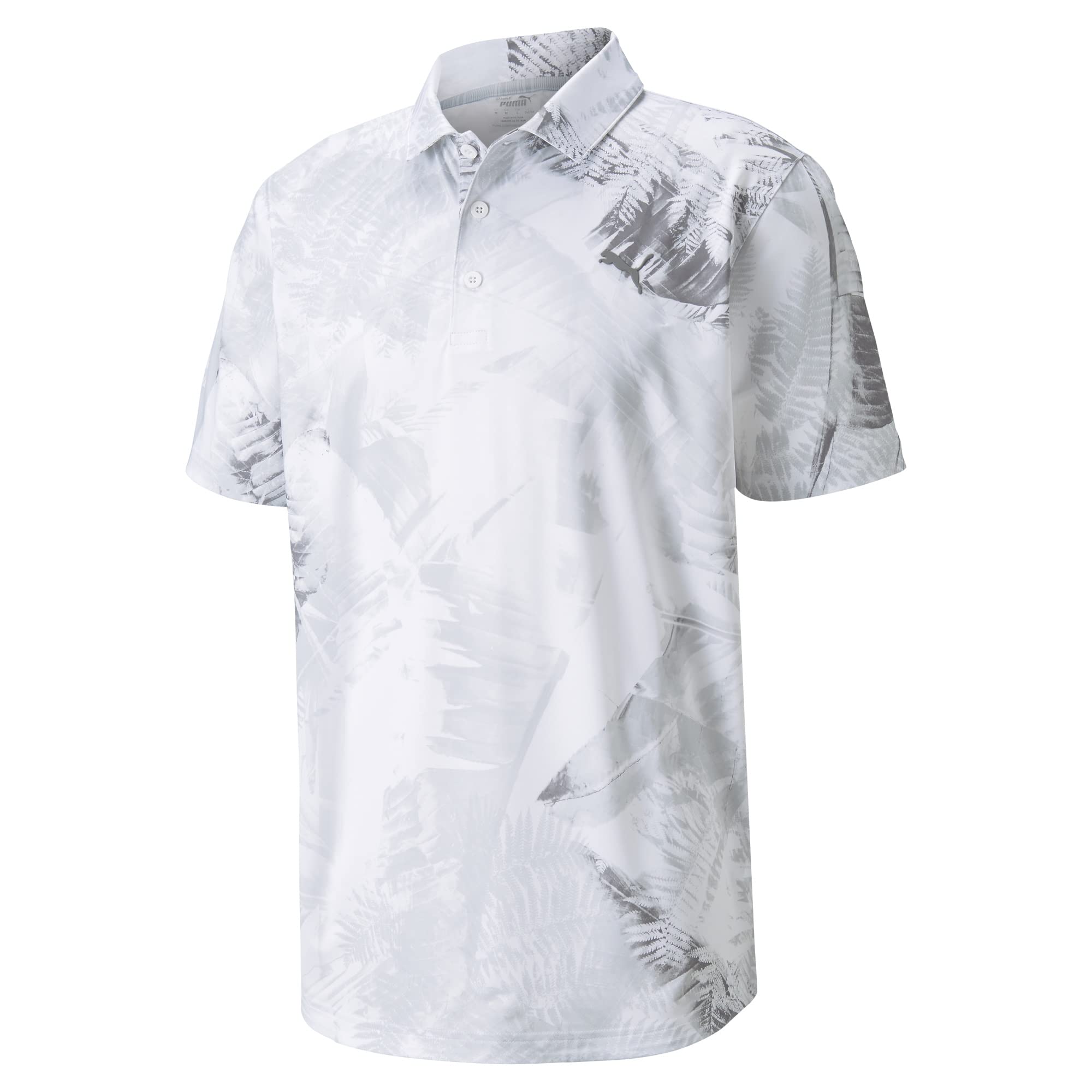 PUMA Golf Polo Shirt for Men - Palm Leaves Design for Sports & Leisure