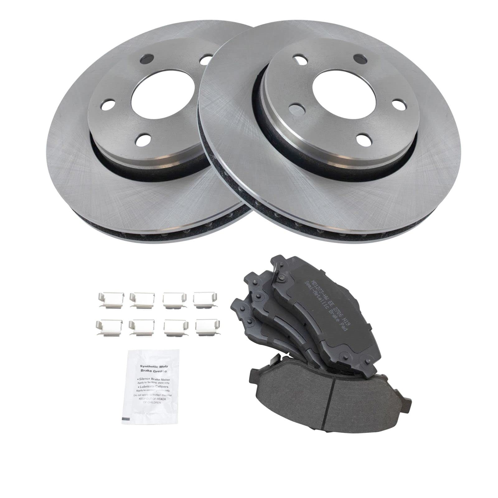 High-Performance Front Brake Pad & Rotor Kit - Semi-Metallic Brake Pads & Rotors for 2007-2018 Jeep Wrangler JK - Perfect for Off-Roading & Daily Commuting