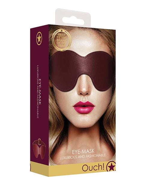 Shots Ouch Halo Eyemask - Burgundy Sleep Mask for Migraine Relief & Light Blocking | Perfect for Travel, Napping & Headache Relief
