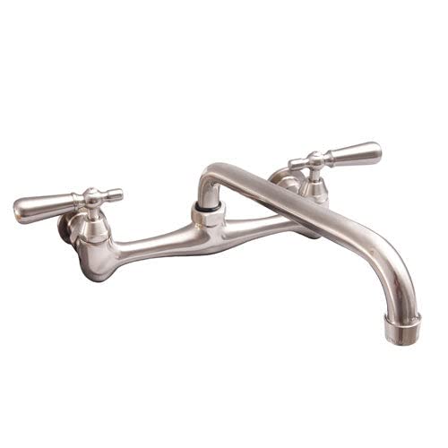 Stainless Steel Wall Mount Kitchen Faucet - Modern Pull Down Sprayer for Farmhouse & Commercial Sinks | Perfect for RV, Outdoor & Restaurant Use
