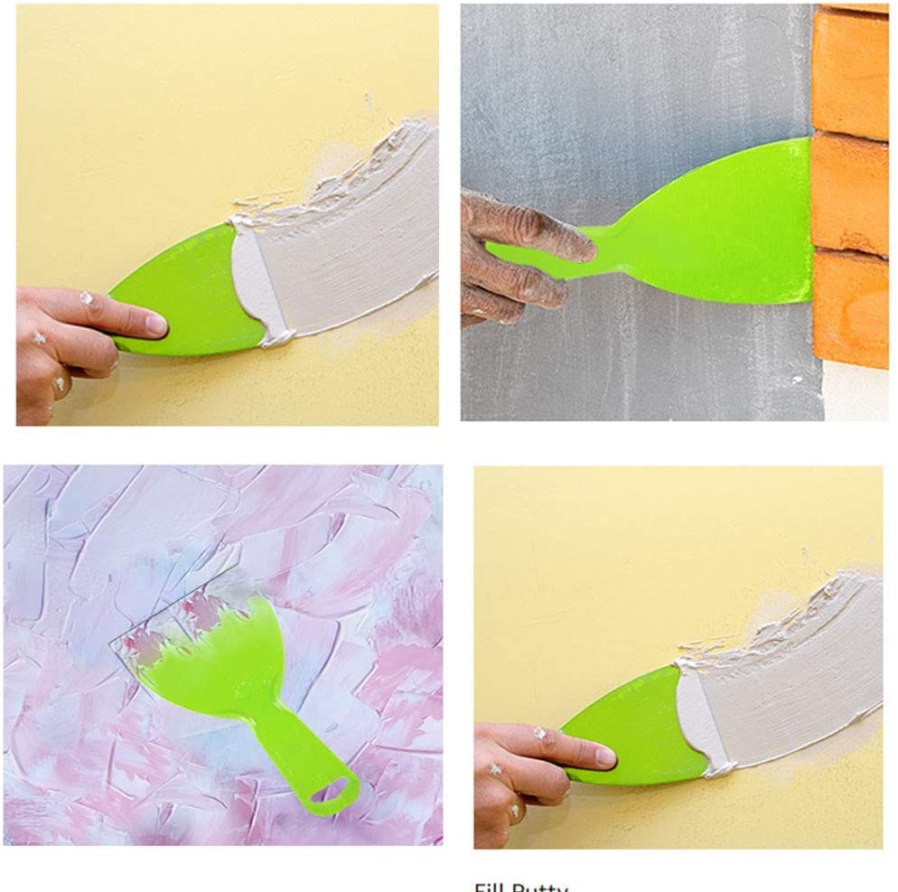 10-Pack 4-Inch Plastic Putty Knife Scrapers - Durable Spackling & Wallpaper Scraper Tools for Drywall Repair, Paint Removal, DIY Home Improvement Projects