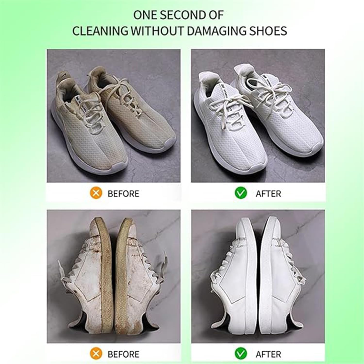 Rozino White Shoe Cleaner Kit (2pcs) - Waterless Cleaning for Sneakers & Sports Shoes