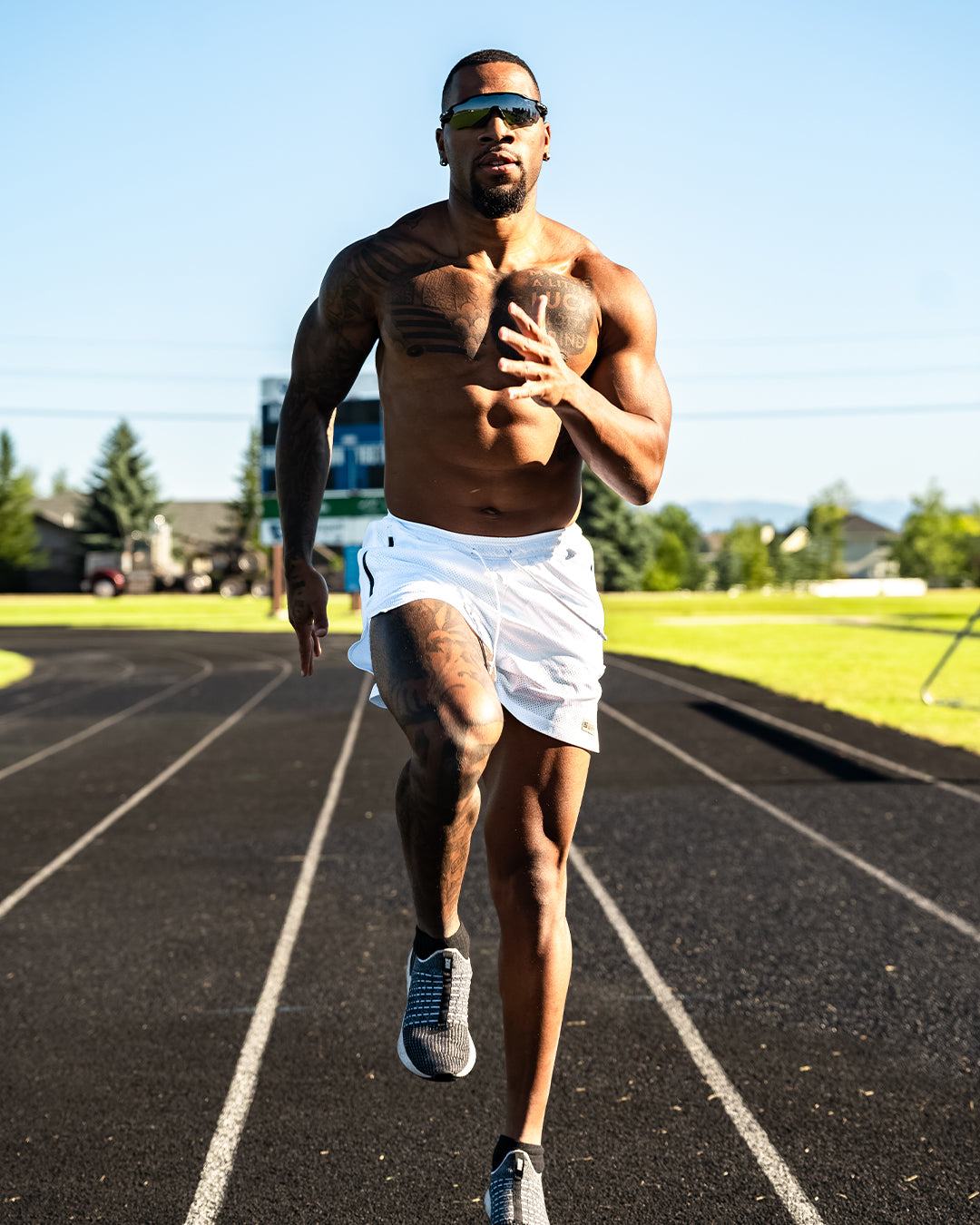 Men's Momentum Patch Mesh Shorts - Breathable & Comfortable Athletic Shorts for Running, Gym & Outdoor Activities - Earth Tone