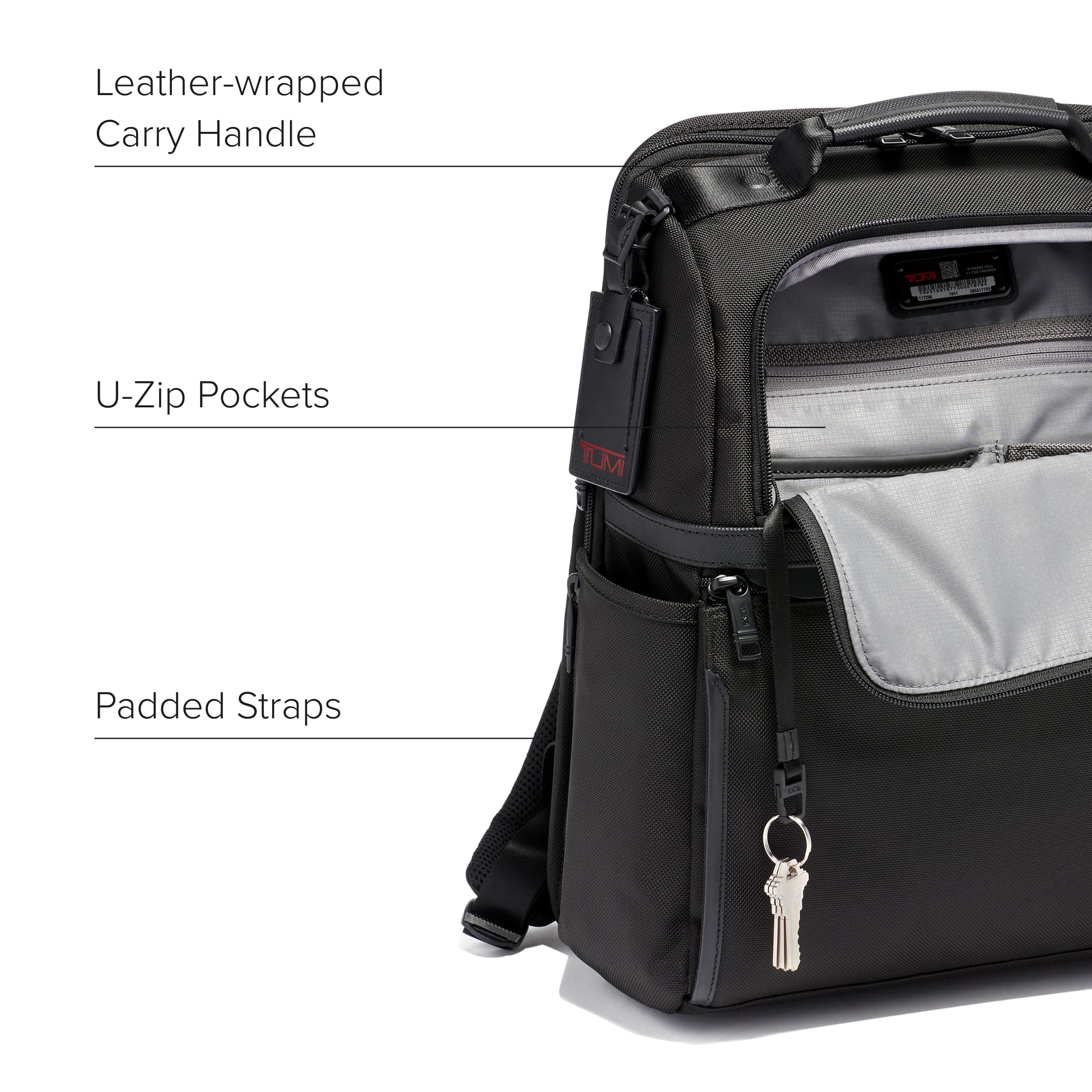 TUMI Alpha Slim Solutions Brief Pack - Lightweight Travel Laptop Backpack for Business Professionals - Durable Work Bag with USB Charging Port - Perfect for Commuting, Air Travel & Office Use - Black