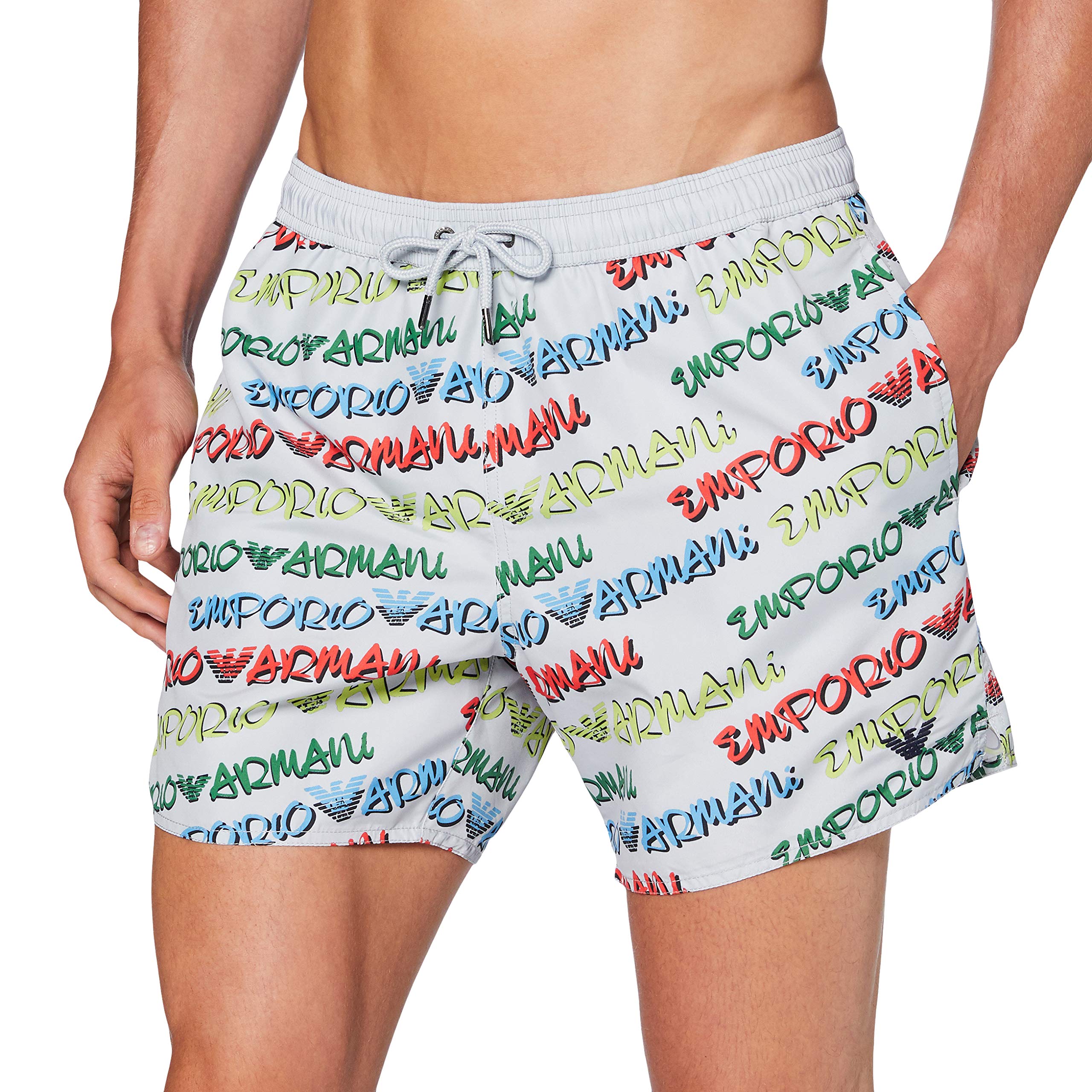 Emporio Armani Men's Swim Trunks - Quick Dry Mid-Length Boxer Shorts for Beach, Pool & Vacation | Comfortable Swimwear with Premium Fabric