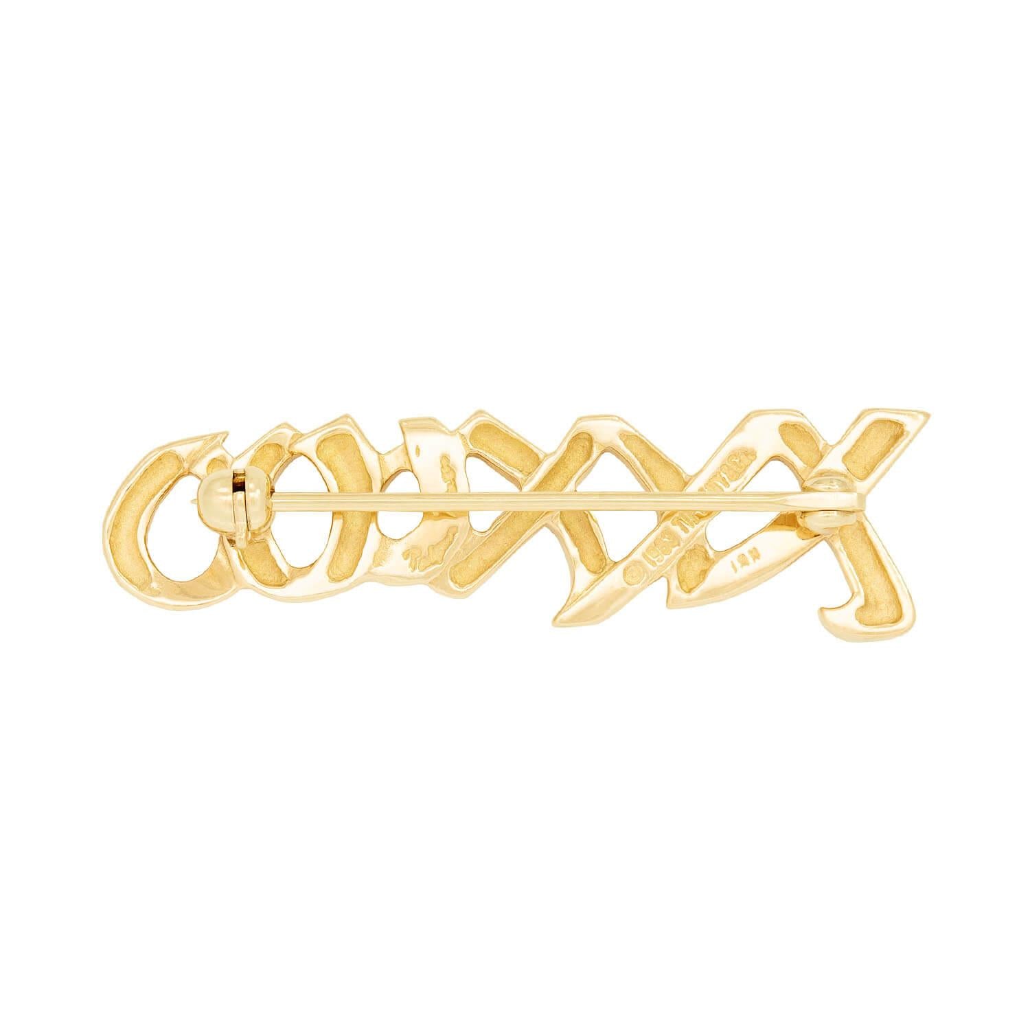Vintage Tiffany & Co. 18k Gold Paloma Picasso XXXOOO Pin Brooch - Elegant Collectible Jewelry for Special Occasions & Gift Giving