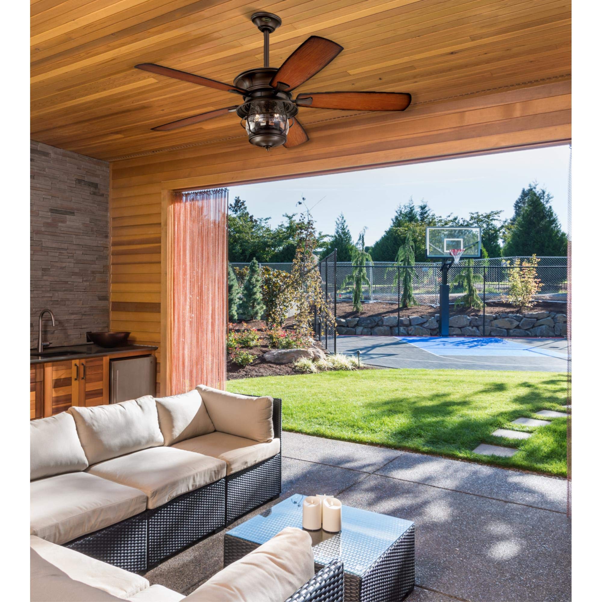 Westinghouse 7233400 Brentford 52 Inch Indoor Ceiling Fan with Light Kit, Aged Walnut Finish - Perfect for Living Room, Bedroom & Home Office Cooling & Lighting