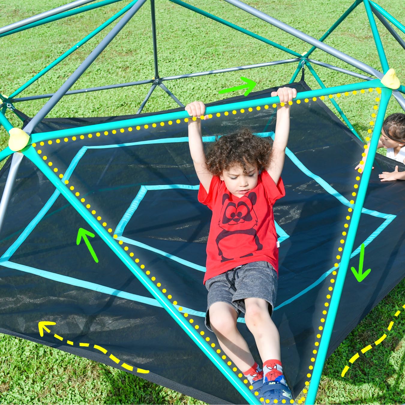 13ft Outdoor Climbing Dome with UV-Resistant Steel Frame & Canopy - 1000 lbs Weight Capacity - Geometric Jungle Gym for Backyard, Garden & Playground - Perfect for Kids Outdoor Play, Fitness Training & Adventure Activities
