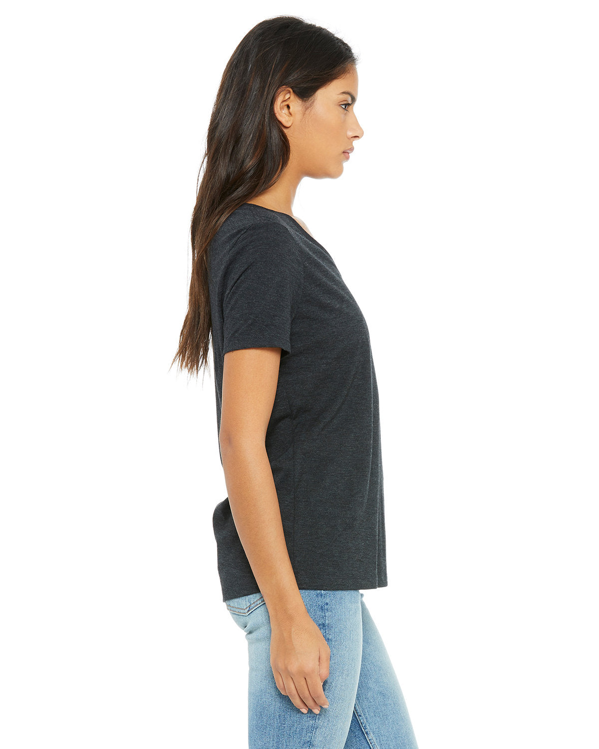 Bella + Canvas 6415 Women's Relaxed Fit Triblend V-Neck T-Shirt - Soft & Comfortable Casual Tee for Everyday Wear, Workout, and Lounge