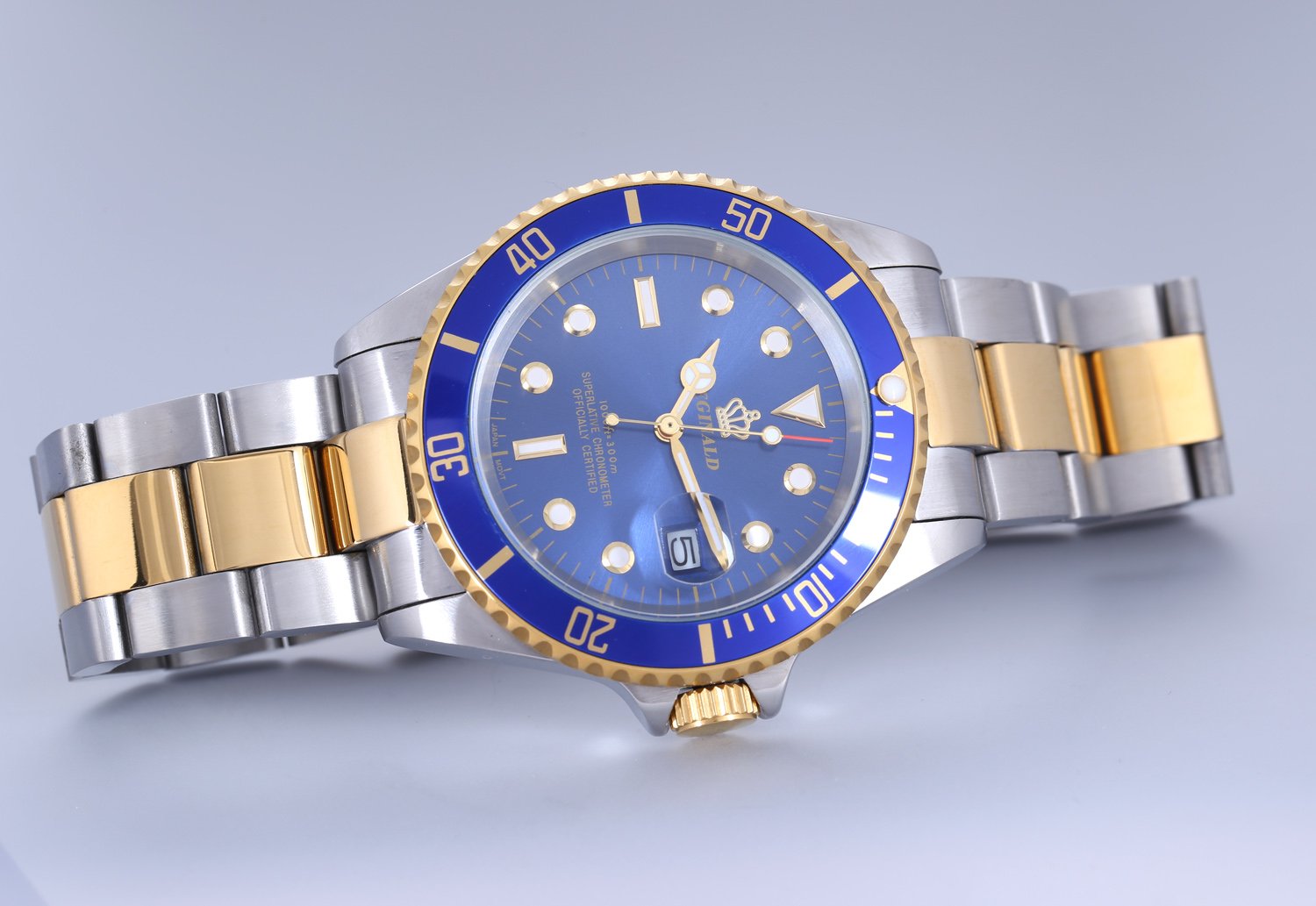 Reginald Men's Rotating Bezel Waterproof Watch - Sapphire Crystal, Stainless Steel, Date Display, Quartz Movement, Black Dial - Perfect for Business, Casual & Outdoor Activities