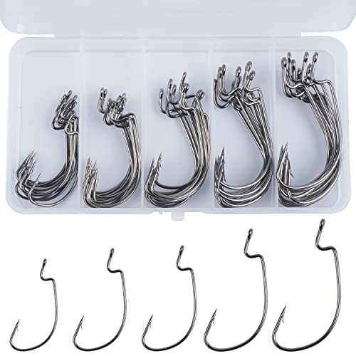 50pcs worm hooks(1/0-5/0)