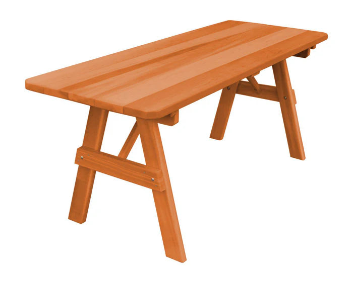 Regal Cedar Wood Dining Table Set - Rustic Farmhouse Style Solid Wood Kitchen Table for 6 - Perfect for Family Gatherings & Dinner Parties