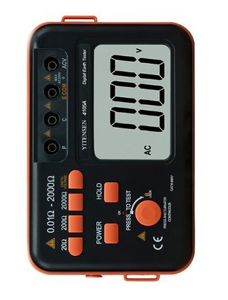 Victor 4105A Digital Ground Resistance Tester - High Accuracy LCD Display, 200V Current, 20Ω-2000Ω Range, Earth Resistivity Meter for Electrical Safety Testing - Perfect for Electricians, Engineers & DIY Home Electrical Projects